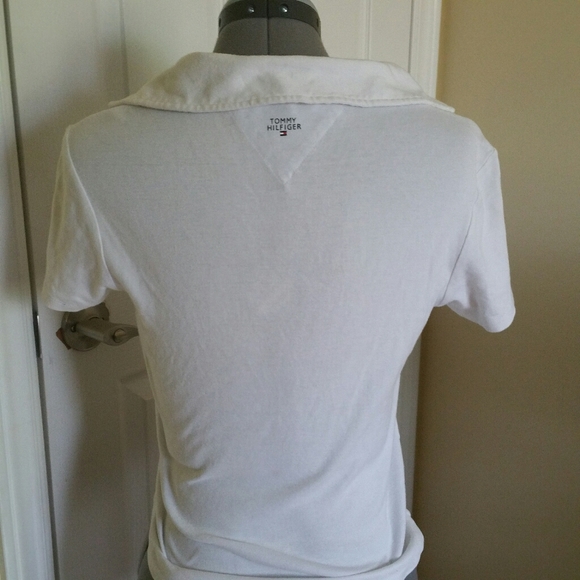 Tommy Hilfiger white Polo top S - Picture 3 of 4